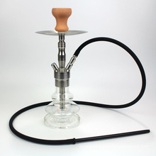 Woyu wholesale 304 stainless steel shisha 43cm glass hookah with irregular glass bottle